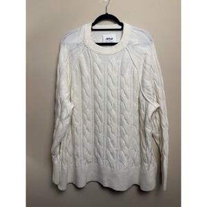 NWT Aerie Unreal Cable Knit Oversized Knit Crew Neck Sweater Size XL